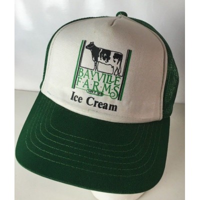 VTG Truckers Hat Cap Bayville Farms Ice Cream Since 1919 Virginia Beach Snapback  eb-21506170